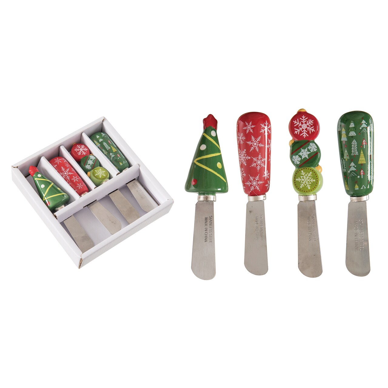 Dolomite Christmas Camper Cheese Spreaders Set of 4 - Multicolor